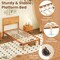 Rustic Golden Brown Acacia Wood MDF Platform Bed Frame with Headboard and Under-Bed Storage